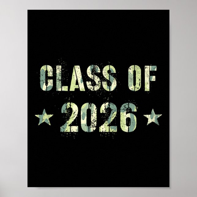 Affiche Camo Diplômé Futur Cl De 2026 9e Année (Devant)