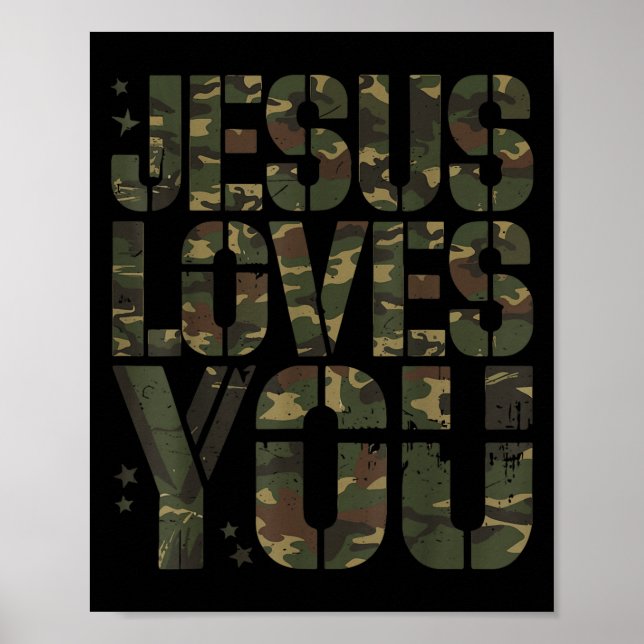 Affiche Camo Jesus Aime Votre Ado Fille Amusante Bib Chrét (Devant)