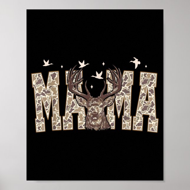 Affiche Camo maman chasse de cerf camouflage fête des mère (Devant)