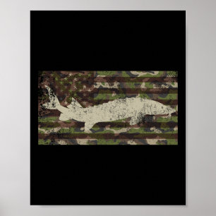 Affiche Camo patriotique Drapeau américain pêche à l'estur