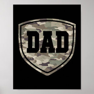 Affiche Camo Rétro École Vieux Papa Pocket Camouflage Papa