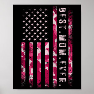 Affiche Camo rose Meilleure maman Jamais Fête des mères Us