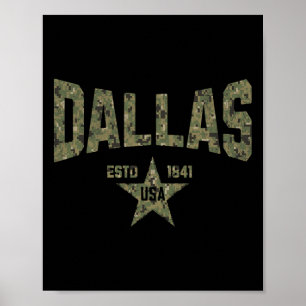 Affiche Camo Souvenir Usa Étoile Dallas Texas