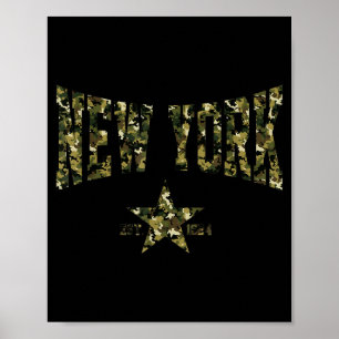 Affiche Camo Souvenir Usa Étoile New York Ny New York Homm