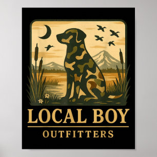 Affiche Camo Sud Local Garçon Chasse au Canard Lab Noir So