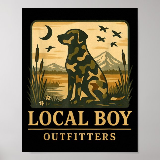 Affiche Camo Sud Local Garçon Chasse au Canard Lab Noir So (Devant)