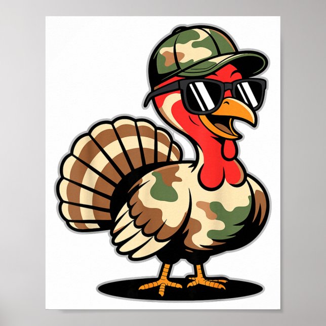 Affiche Camo Turkey Day Hunting Fall Thanksgiving  (Devant)
