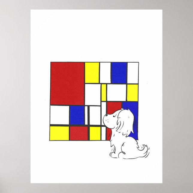 Affiche Camomille Inspirée de Mondrian (Devant)