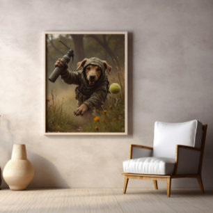 Affiche Camouflage, Balle de Tennis et Pattes Tactiques