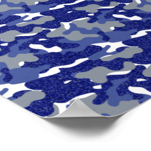 Affiche Camouflage Bleu Clair Paillettes Camo Armée Soldat