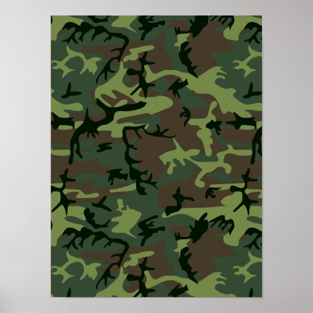 Affiche Camouflage Camo Green Brown Pattern (Devant)