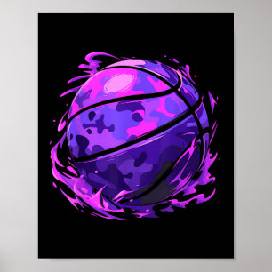 Affiche Camouflage de basket-ball violet pour hommes femme