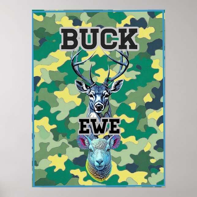AFFICHE CAMOUFLAGE DE BÉLIER ET DE BREBIS (Devant)