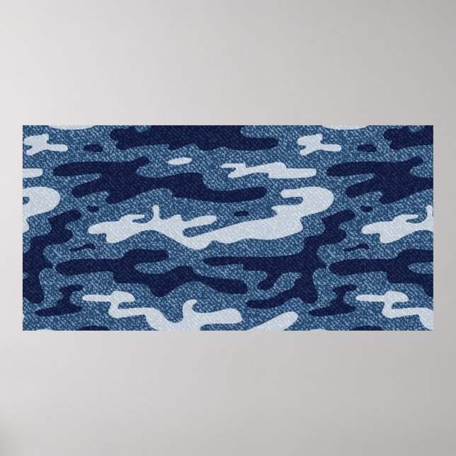 Affiche Camouflage Jeans Arrière - plan. Denim vintage loc (Devant)