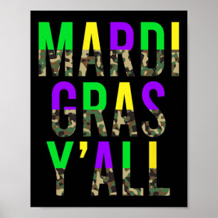 Affiche Camouflage Mardi Gras Y'all