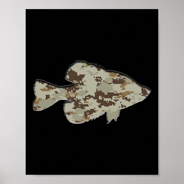 Affiche Camouflage Pan Poisson Silhouette Camo numérique C (Devant)