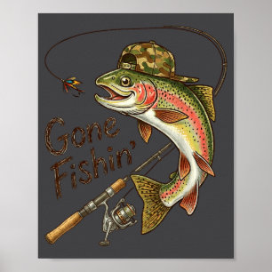Affiche Camouflage pêche Parti Pêche Truite Poisson Pêche