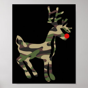 Affiche Camouflage Reindeer Red Nez - Noël H