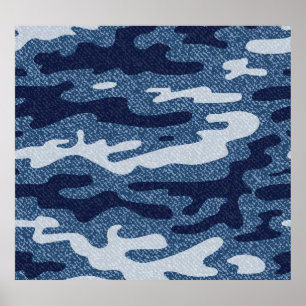 Affiche Camouflage tacheté Denim Jeans Motif