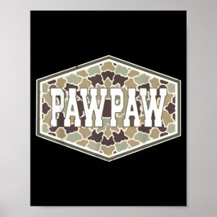 Affiche Camouflage Vintage Papa Papa Camo Famille