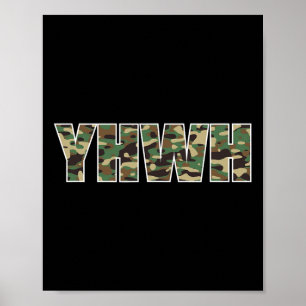 Affiche Camouflage Yhwh Yahweh Chasse à la camo chrétienne