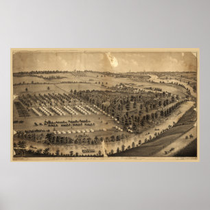 Affiche Camp adoptif, automnes de Cuyahoga, Ohio (1880)