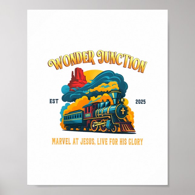 Affiche Camp chrétien Vbs 2025 Wonder His Glory Junction  (Devant)