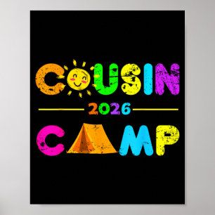Affiche Camp de cousins 2026 camping feu de camp vacances