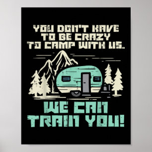 Affiche Camp de folie avec nous drôle de camping-car de ca