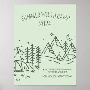 Affiche Camp de loisirs d'été, Camp d'été pour les jeunes