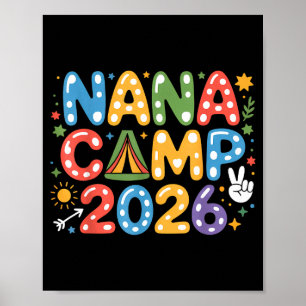 Affiche Camp de Nana 2026 équipe de camping vacances en fa