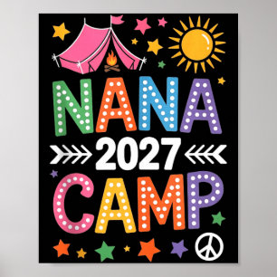 Affiche Camp de Nana 2027 équipage de camping d'été vacanc