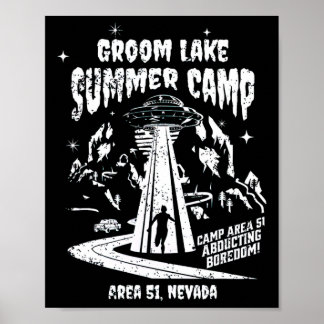 Affiche Camp d'été de Groom Lake - Amusante zone 51 Alien