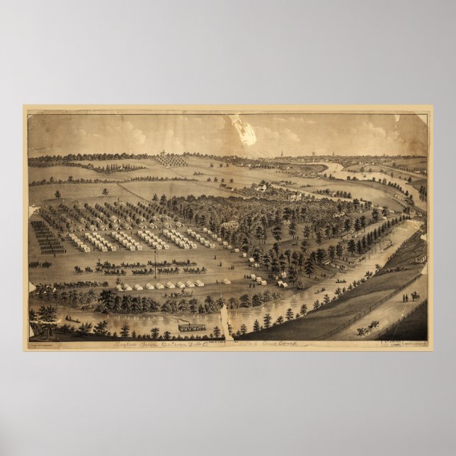 Affiche Camp Foster, Chutes de Cuyahoga, Ohio (1880) (Devant)
