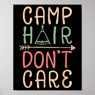 Affiche Camp Hair Ne S'Occupe Pas De Chemise Camping Campe