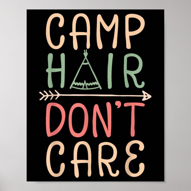Affiche Camp Hair Ne S'Occupe Pas De Chemise Camping Campe (Devant)