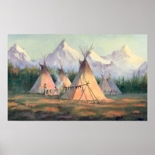 Affiche CAMP INDIEN de TIPI par SHARON SHARPE