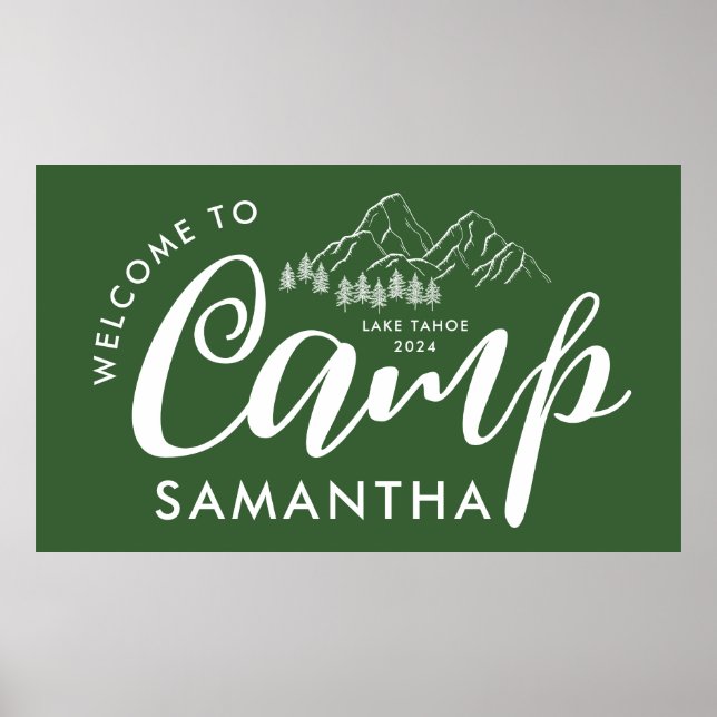 Affiche Camp Personnalisé Bachelorette Party Moderne Rusti (Devant)