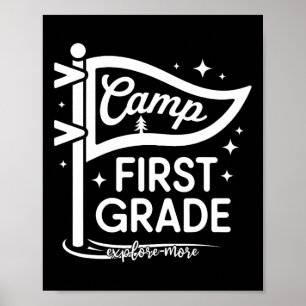 Affiche Camp Professeur de première année de camping en 1r