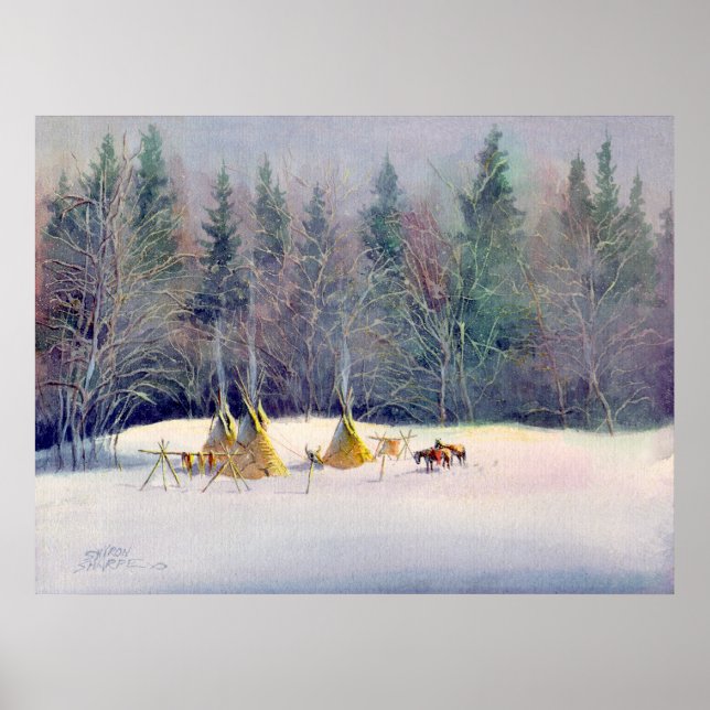 Affiche CAMP TIPI DE DÉBUT D'HIVER par SHARON SHARPE (Devant)
