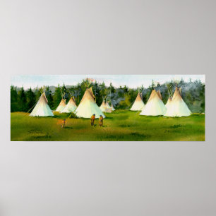 AFFICHE CAMP TIPI D'ÉTÉ PAR SHARON SHARPE