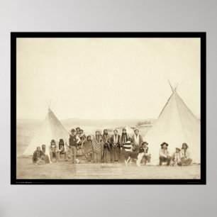Affiche Camp Tipi indien de Big Foot SD 1890