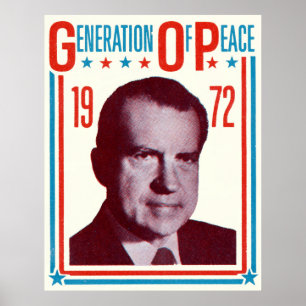 Affiche Campagne 1972 présidentielle de Nixon