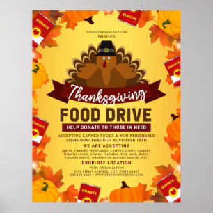 Affiche Campagne alimentaire de Thanksgiving Charity Fundr