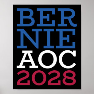 Affiche Campagne Bernie Aoc 2028 - Oligarc de combat patri