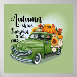 Affiche Campagne camion automne saisonnier