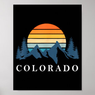 Affiche Campagne de montagne vintage Colorado Randonnée Ét