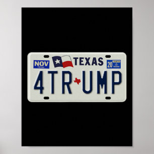 Affiche Campagne de plaque d'immatriculation vintage Texan