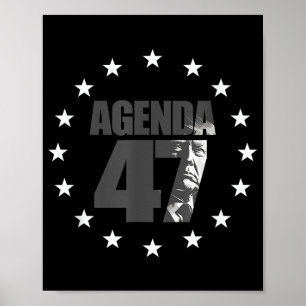 Affiche Campagne de réélection patriotique Agenda 47 Trump