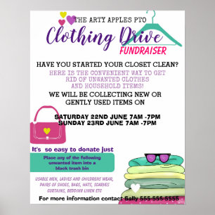 Affiche campagne de vêtements PTA campagne de financement 